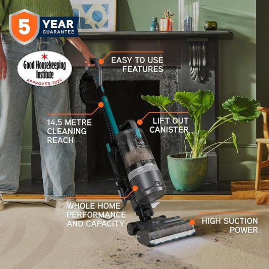 Upright Bagless Vacuum Cleaner 600W 2L HEPA Filter Graphite/Teal